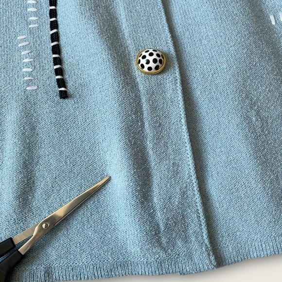 VTG 80s Steve Fabrikant Corky Sweater Shirtdress Dress Wool Blend Art Deco 6 - Picture 11 of 15